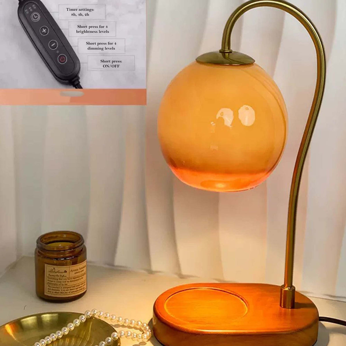 Dimmable Flameless Candle Warmer Table Lamp