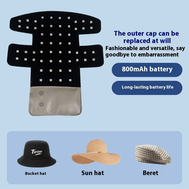LED Blue Light Hair Growth Cap in use during an at-home hair care routine