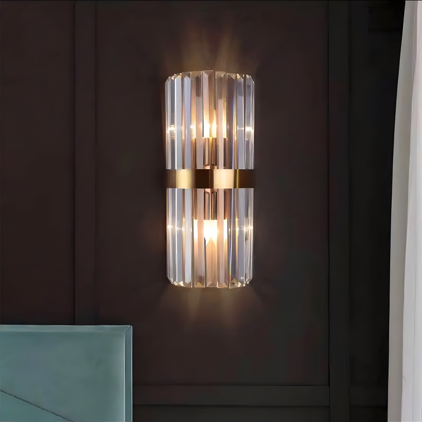 Luxury Faceted Crystal LED Wall Sconce Light