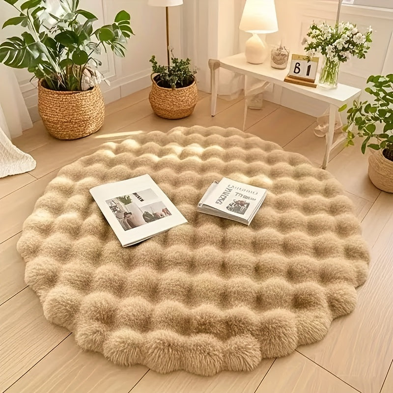 Cloud Comfort Plush Round Bubble Floor Rug