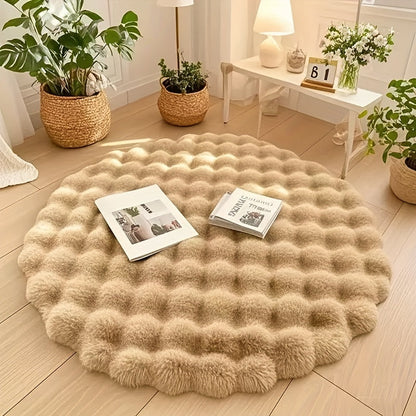 Cloud Comfort Plush Round Bubble Floor Rug
