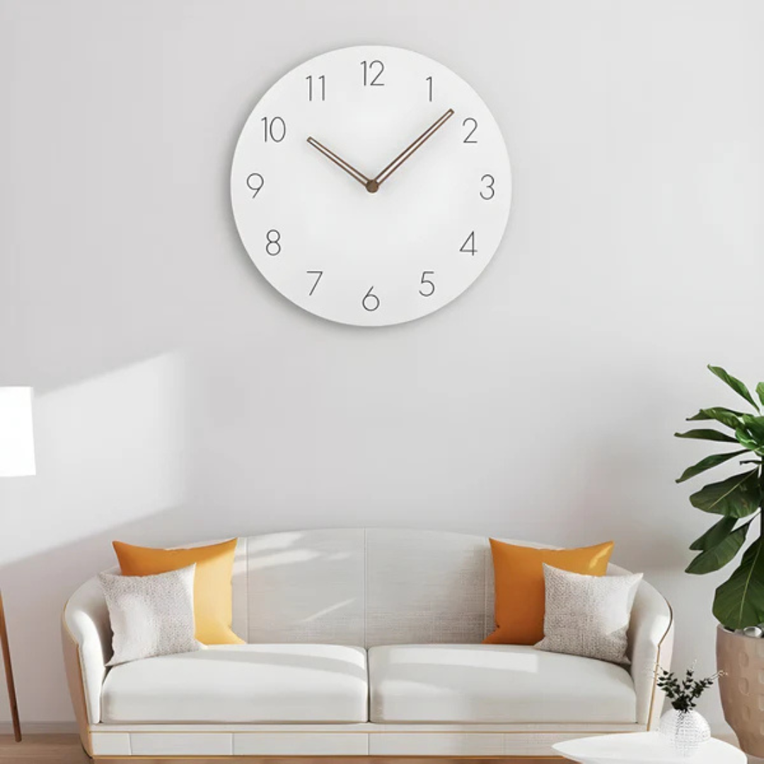 Nork Modern Round Silent Quartz Wall Clock