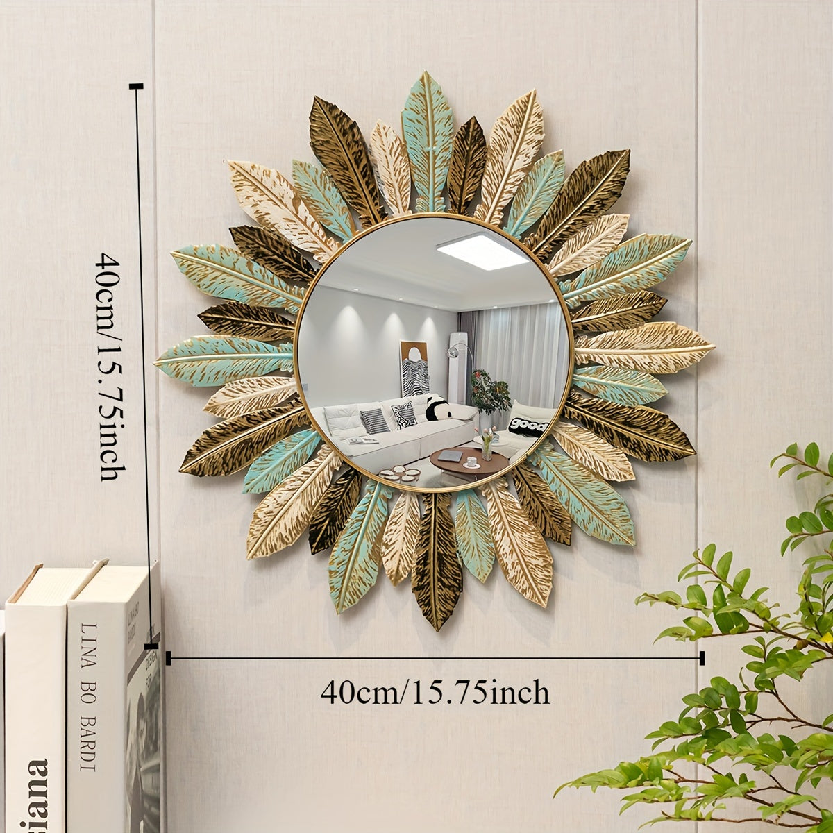Bohemian Sunburst Gold Metal Wall Mirror