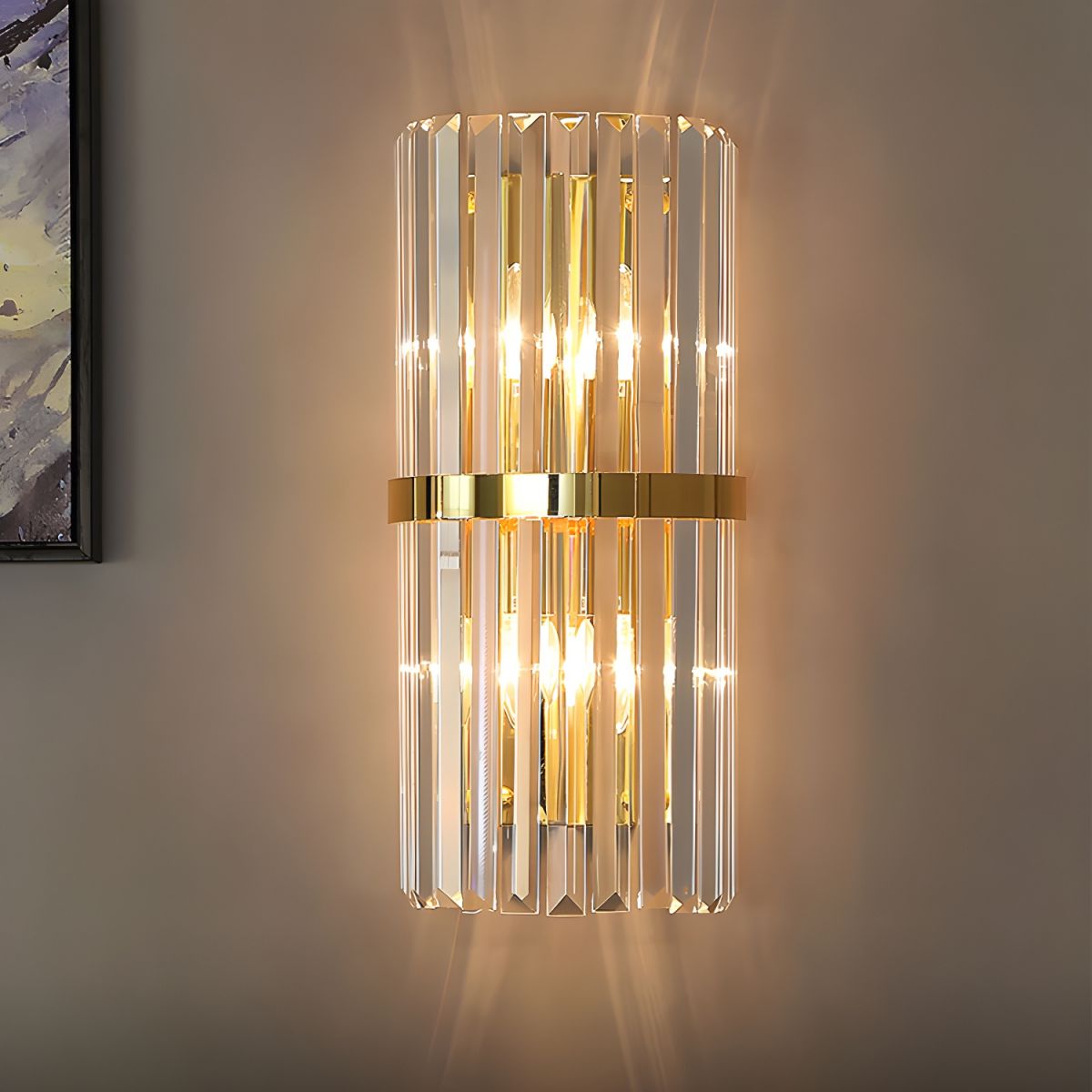 Luxury Faceted Crystal LED Wall Sconce Light