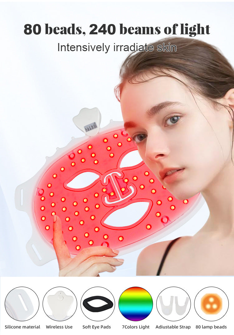 Photon LED Light Therapy Face Mask back view showing adjustable, flexible fit