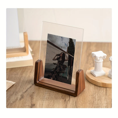 U-Shaped Solid Wood & Acrylic Photo Frame