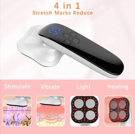 Handheld EMS Cellulite Massager LED indicator display close-up