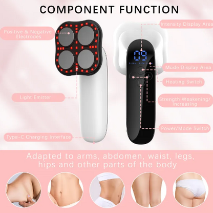 Handheld EMS Cellulite Massager heating plate close-up view