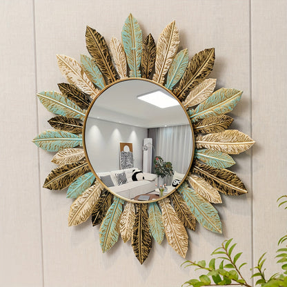 Bohemian Sunburst Gold Metal Wall Mirror