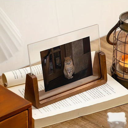 U-Shaped Solid Wood & Acrylic Photo Frame