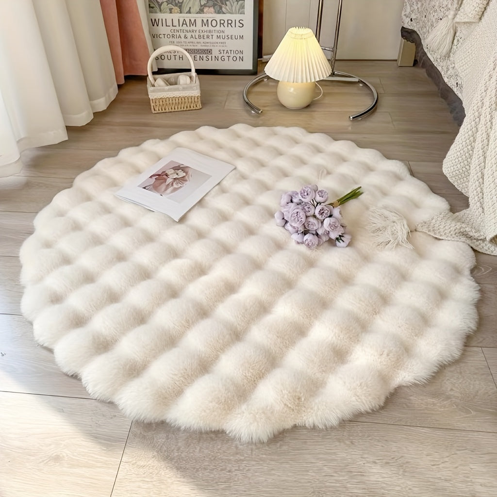 Cloud Comfort Plush Round Bubble Floor Rug