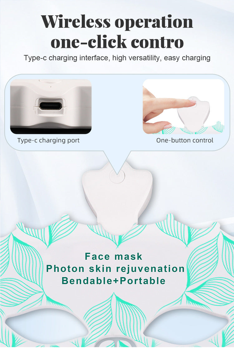 Photon LED Light Therapy Face Mask charging cable and cordless rechargeable battery design