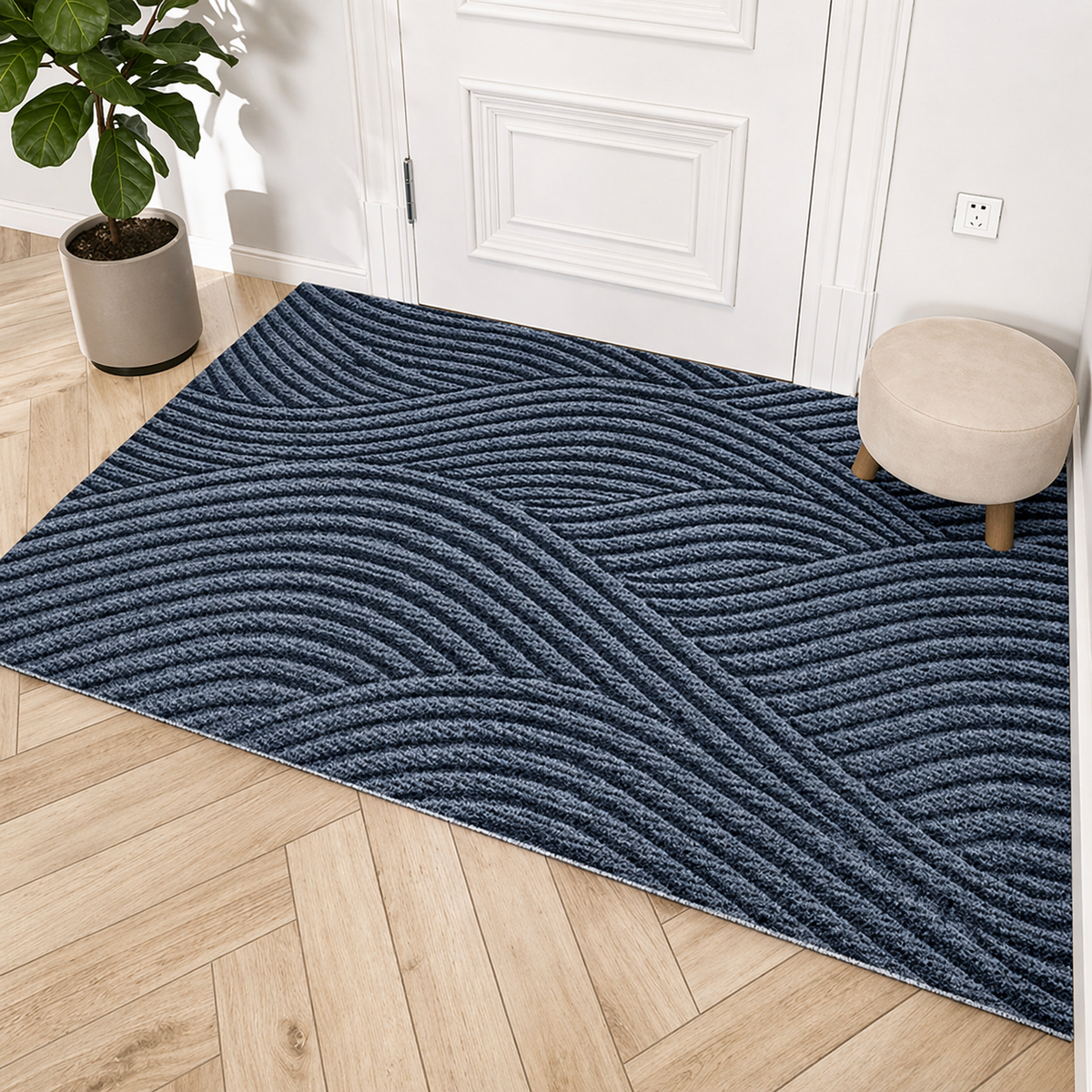 Durable Geometric Non-Slip Entrance Door Mat