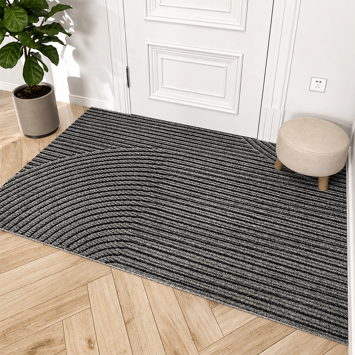 Durable Geometric Non-Slip Entrance Door Mat