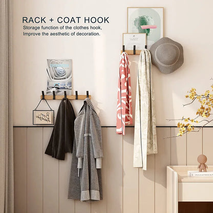Nordic Wall-Mounted Wooden Coat & Hat Rack