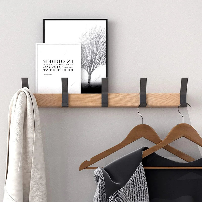 Nordic Wall-Mounted Wooden Coat & Hat Rack