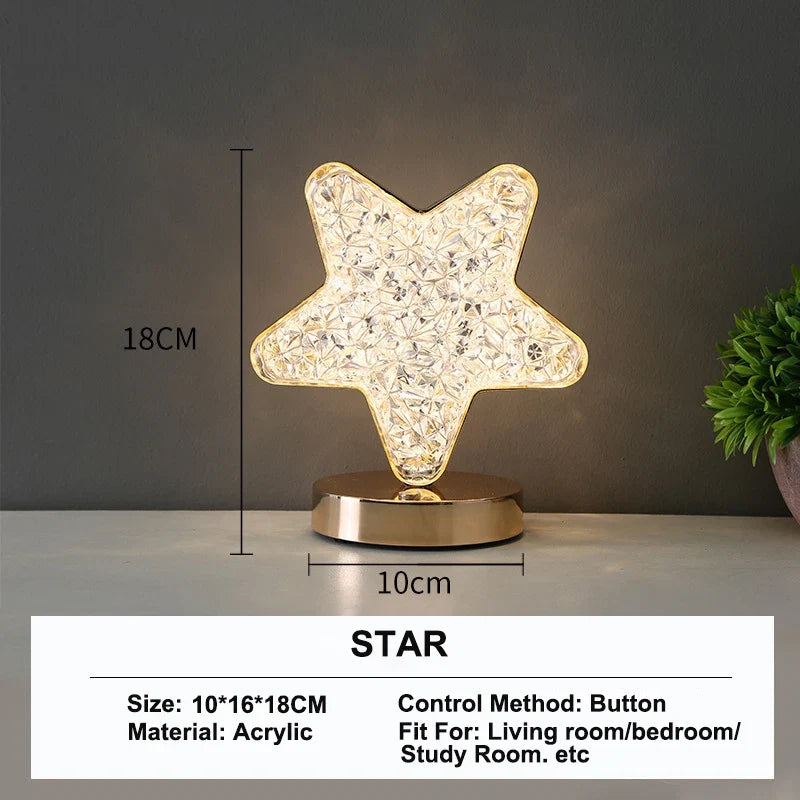 Stellora 3D Laser-Engraved Crystal Night Light