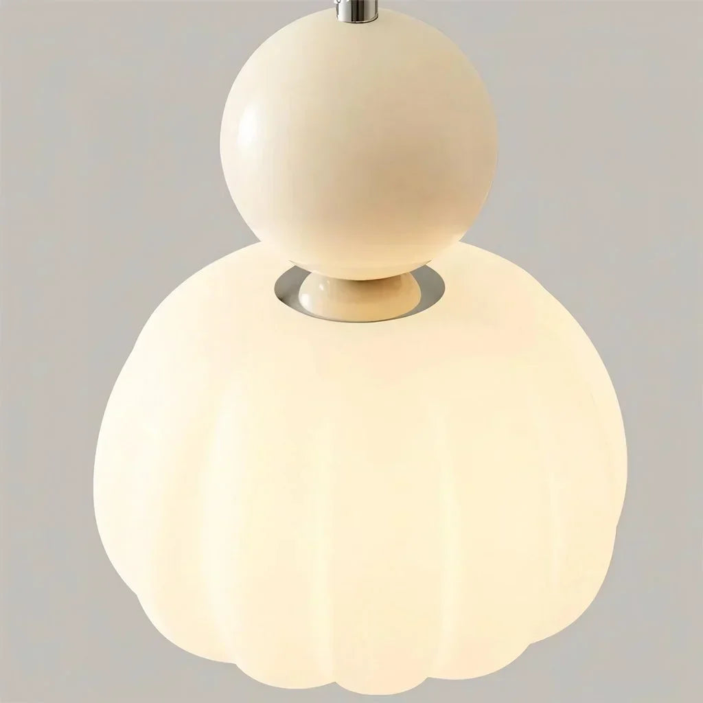 Nordic Ribbed Pumpkin Glass Pendant Light