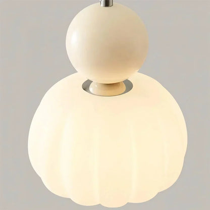 Nordic Ribbed Pumpkin Glass Pendant Light