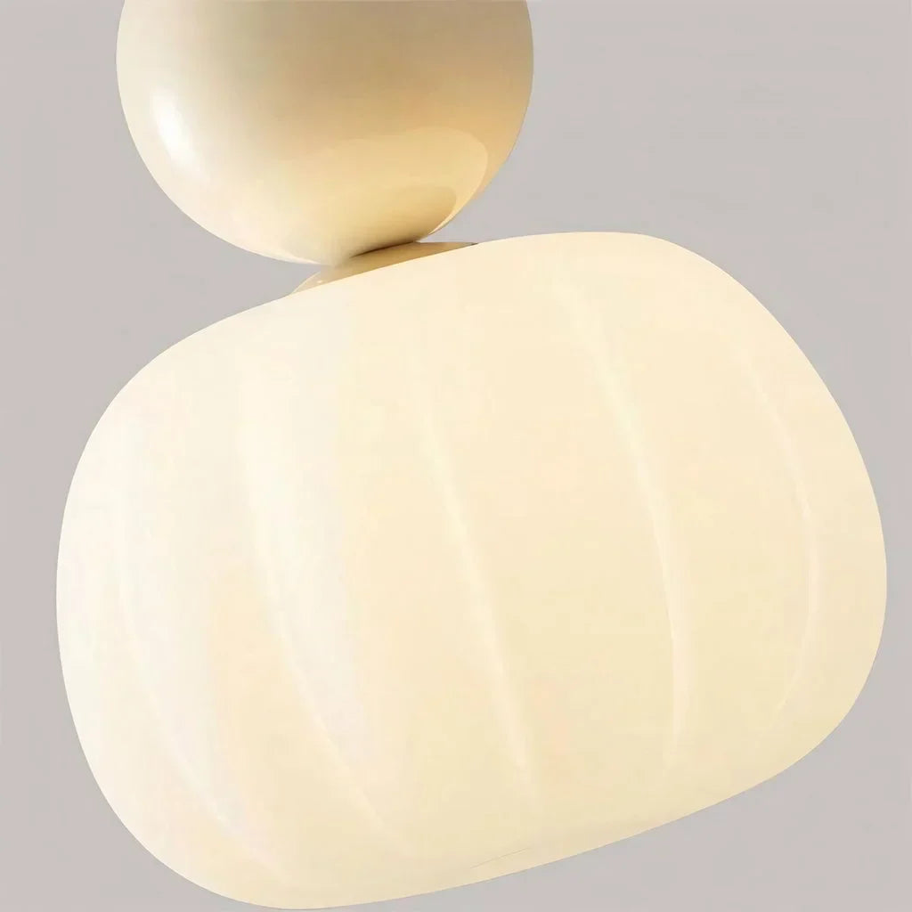 Nordic Ribbed Pumpkin Glass Pendant Light