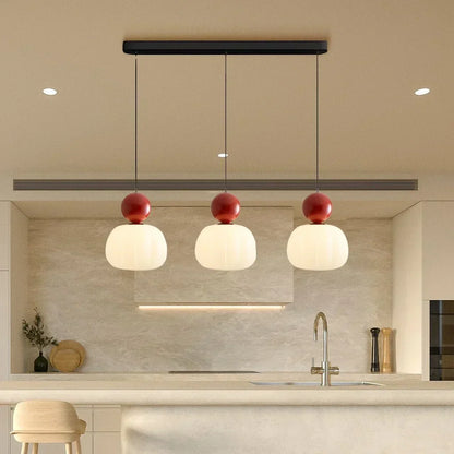 Nordic Ribbed Pumpkin Glass Pendant Light