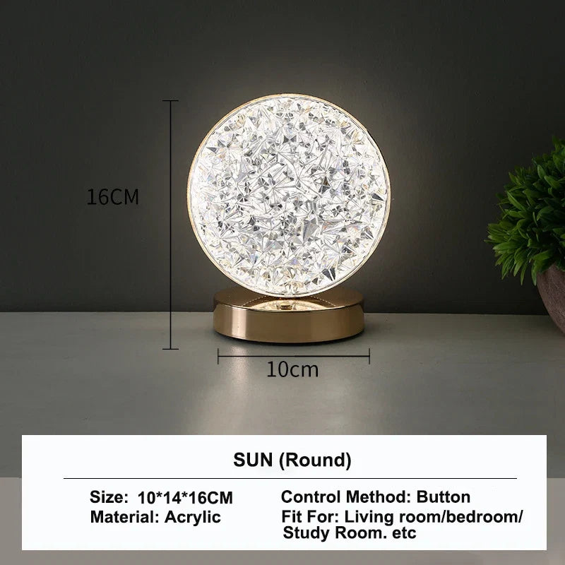 Stellora 3D Laser-Engraved Crystal Night Light