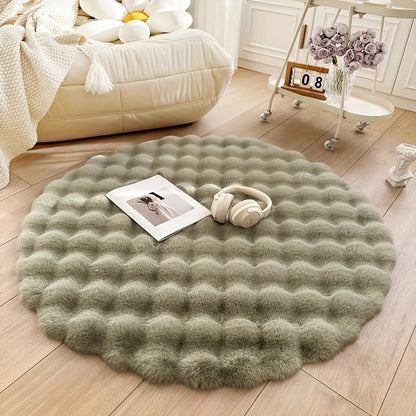 Cloud Comfort Plush Round Bubble Floor Rug