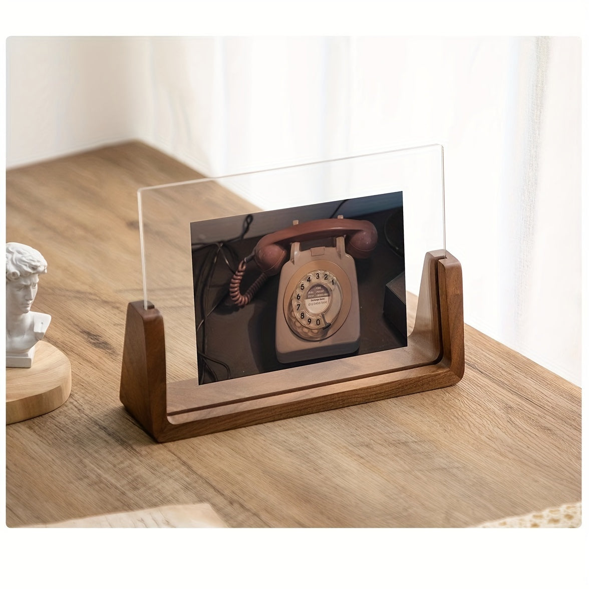 U-Shaped Solid Wood & Acrylic Photo Frame