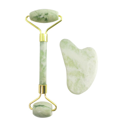 White Jade Facial Roller & Gua Sha Set gift box packaging