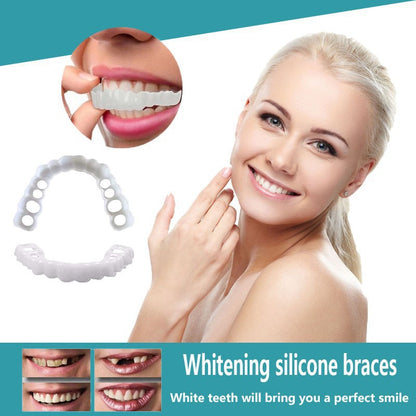 Cosmetic Silicone Instant Smile Veneers, front view in packaging box
