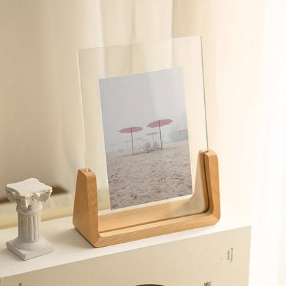 U-Shaped Solid Wood & Acrylic Photo Frame