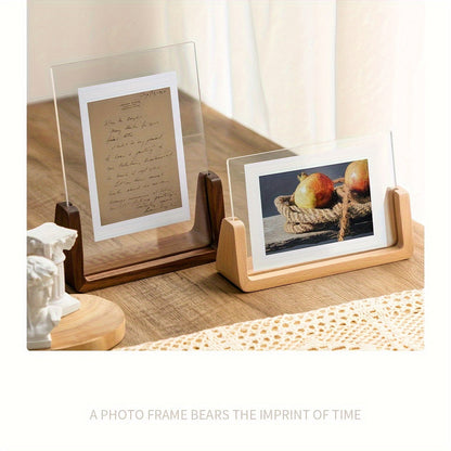U-Shaped Solid Wood & Acrylic Photo Frame