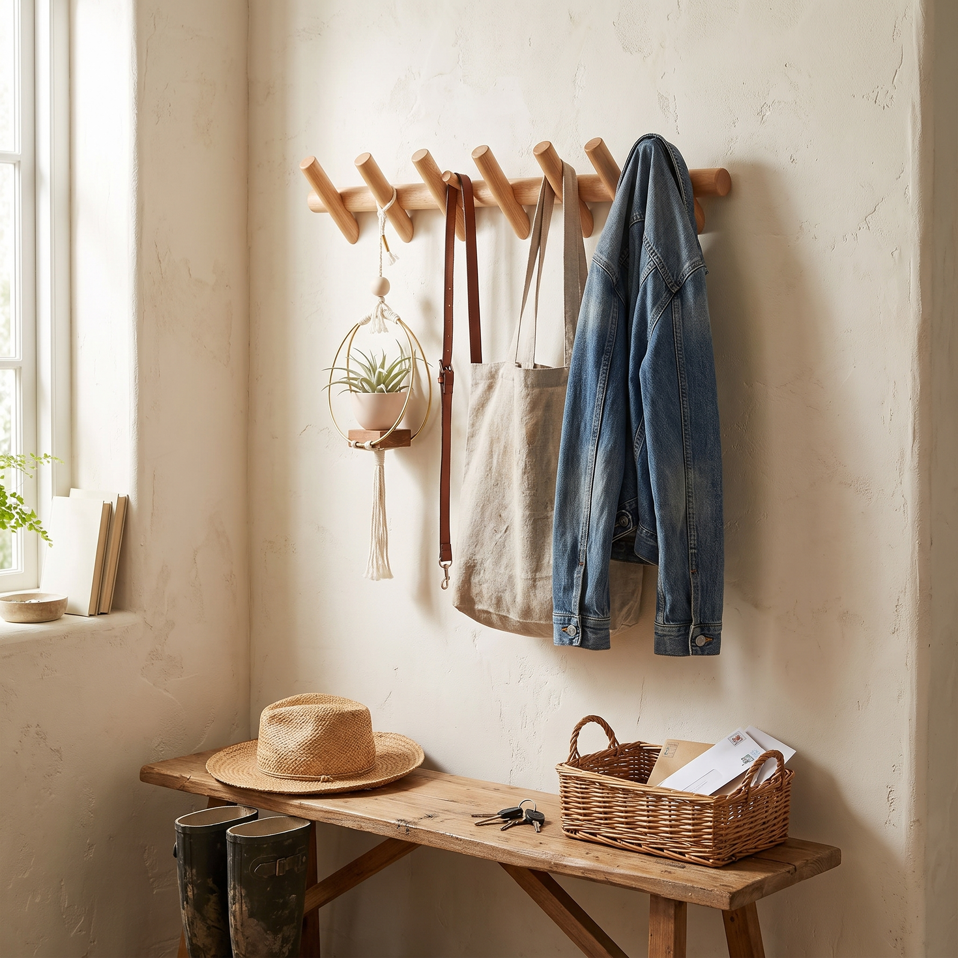 Maeve Wall Rack Solid Oak lifestyle