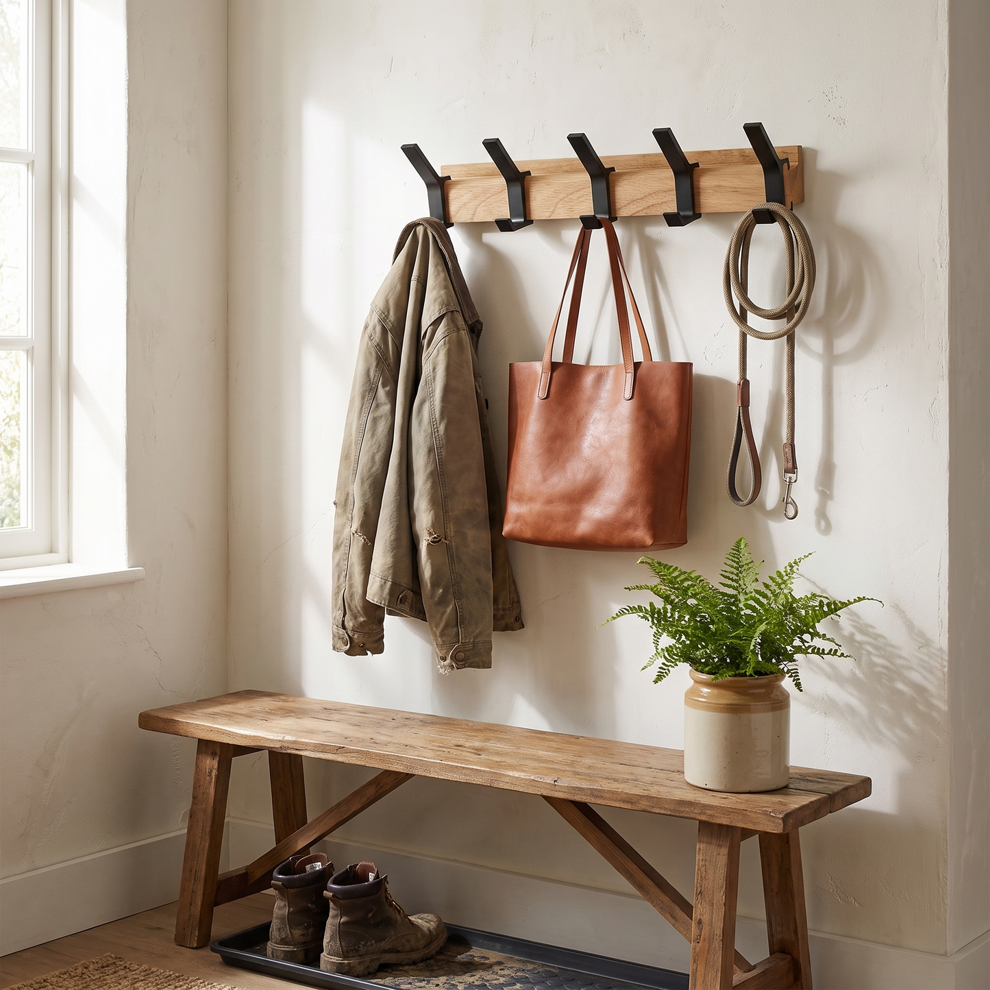 Nordic Wall-Mounted Coat Rack lifestyle