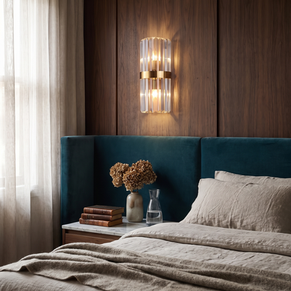 Crystal Wall Light Stainless Steel Sconce lifestyle