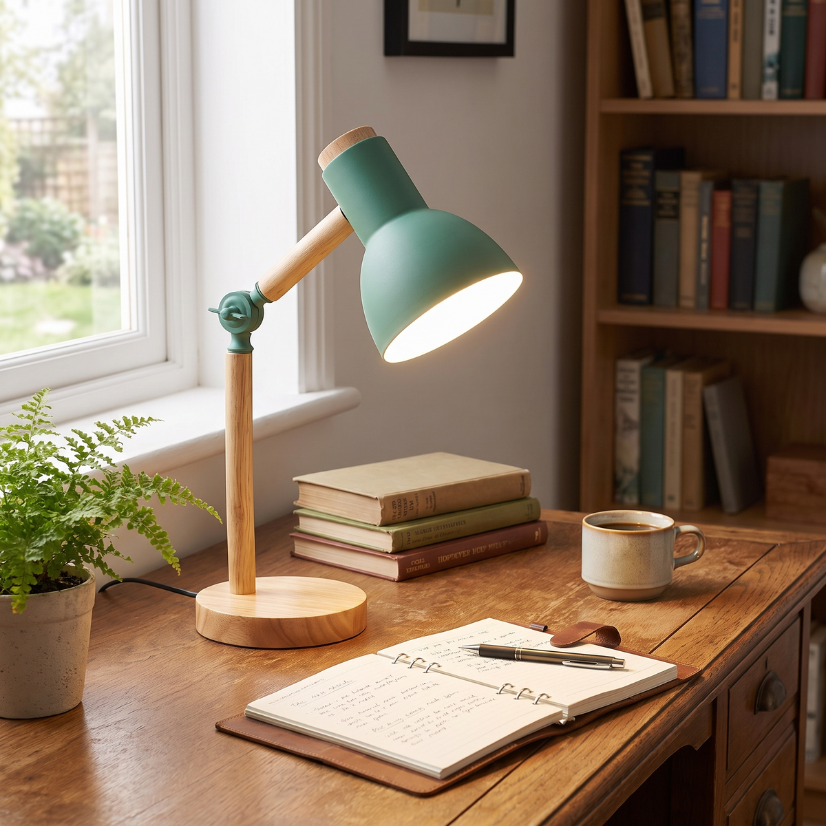Nordic Wooden Desk Lamp lifestyle