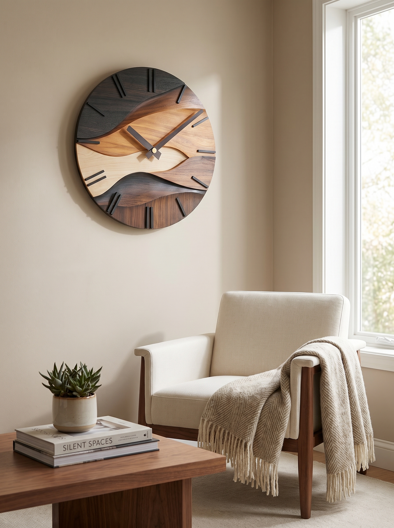 Artistic Round Wall Clock - Precision Engineering & Quiet Craft