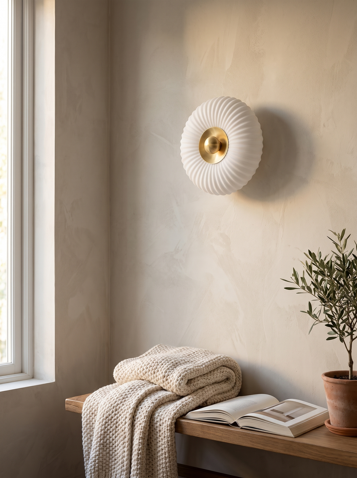 Nordic Vintage Glass Wall Sconce - Solid Brass Elegance