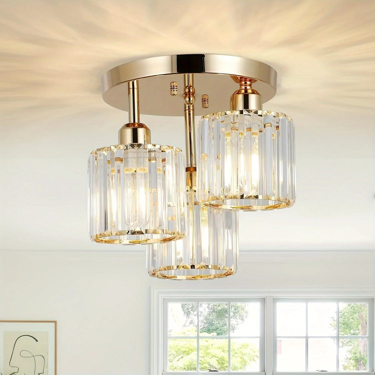 Modern Gold Luxury Crystal Ceiling Light