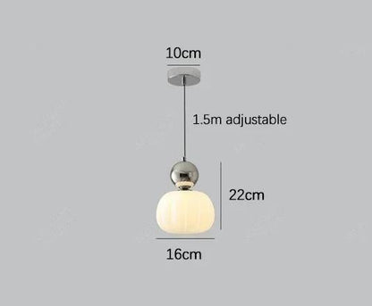Nordic Ribbed Pumpkin Glass Pendant Light