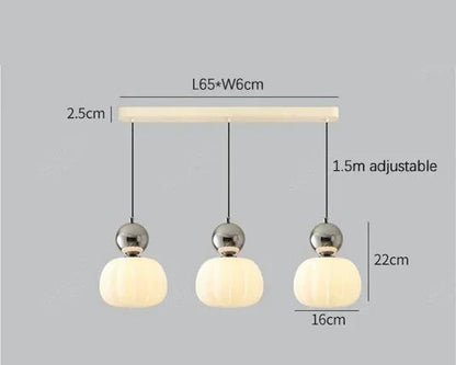 Nordic Ribbed Pumpkin Glass Pendant Light